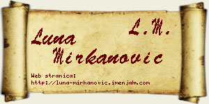 Luna Mirkanović vizit kartica